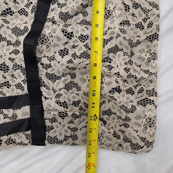 Black strapless dress with cream lace overlay - Picture 5 of 7